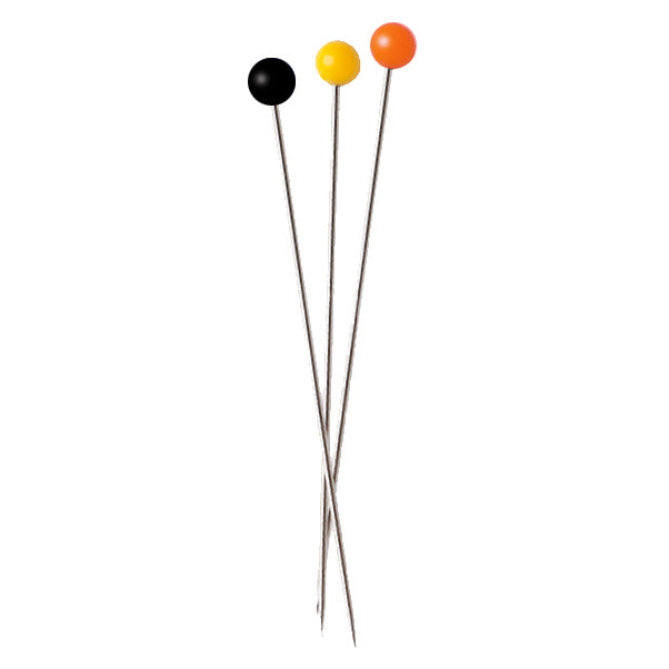 Box of assorted colours plastic-headed pins