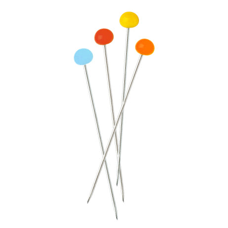 Box of assorted colours glass-headed pins