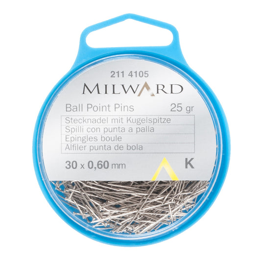 Box of silver ball point pins 30mm