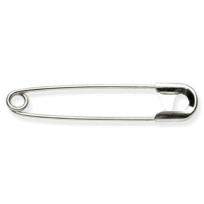 Milward 40mm silver safety pins in plastic box