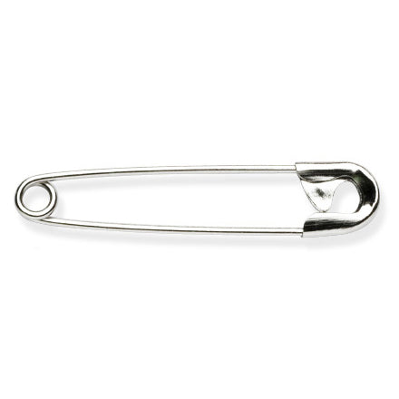 Box of silver safety pins, 34mm