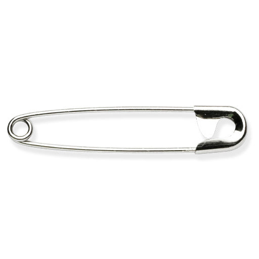 Box of silver safety pins, 40mm
