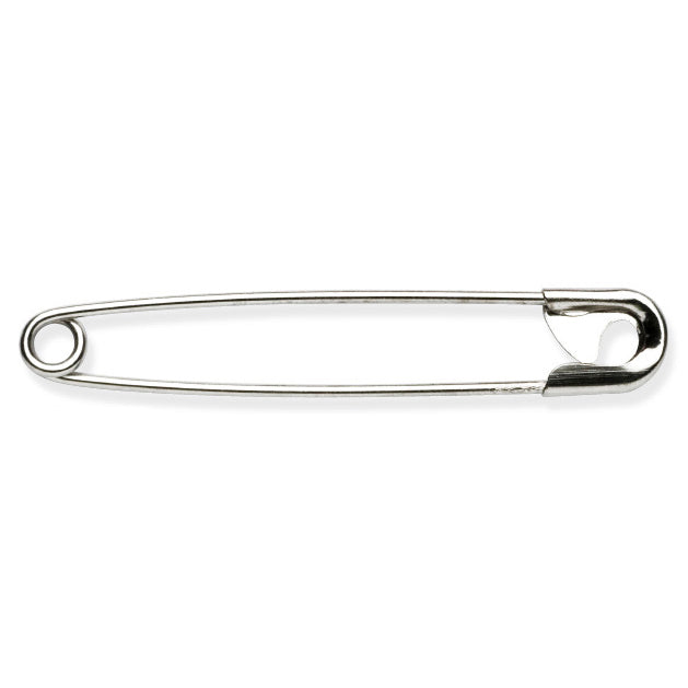 Box of silver safety pins, 50mm