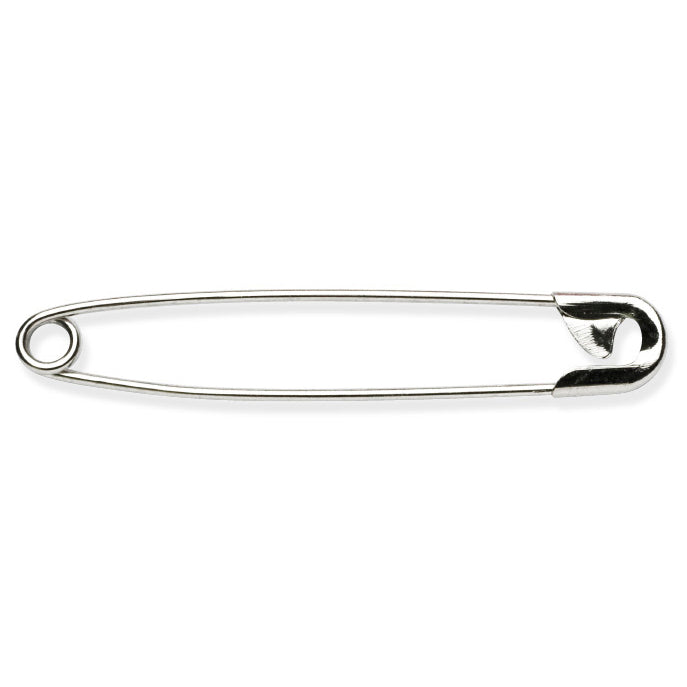 Box of silver safety pins, 55mm