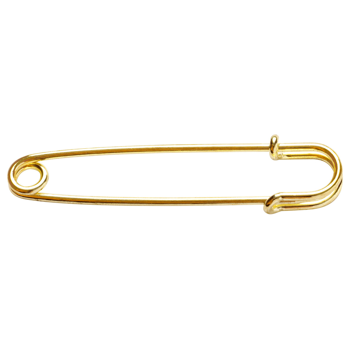 Two gold 75mm Milward kilt pins in packaging