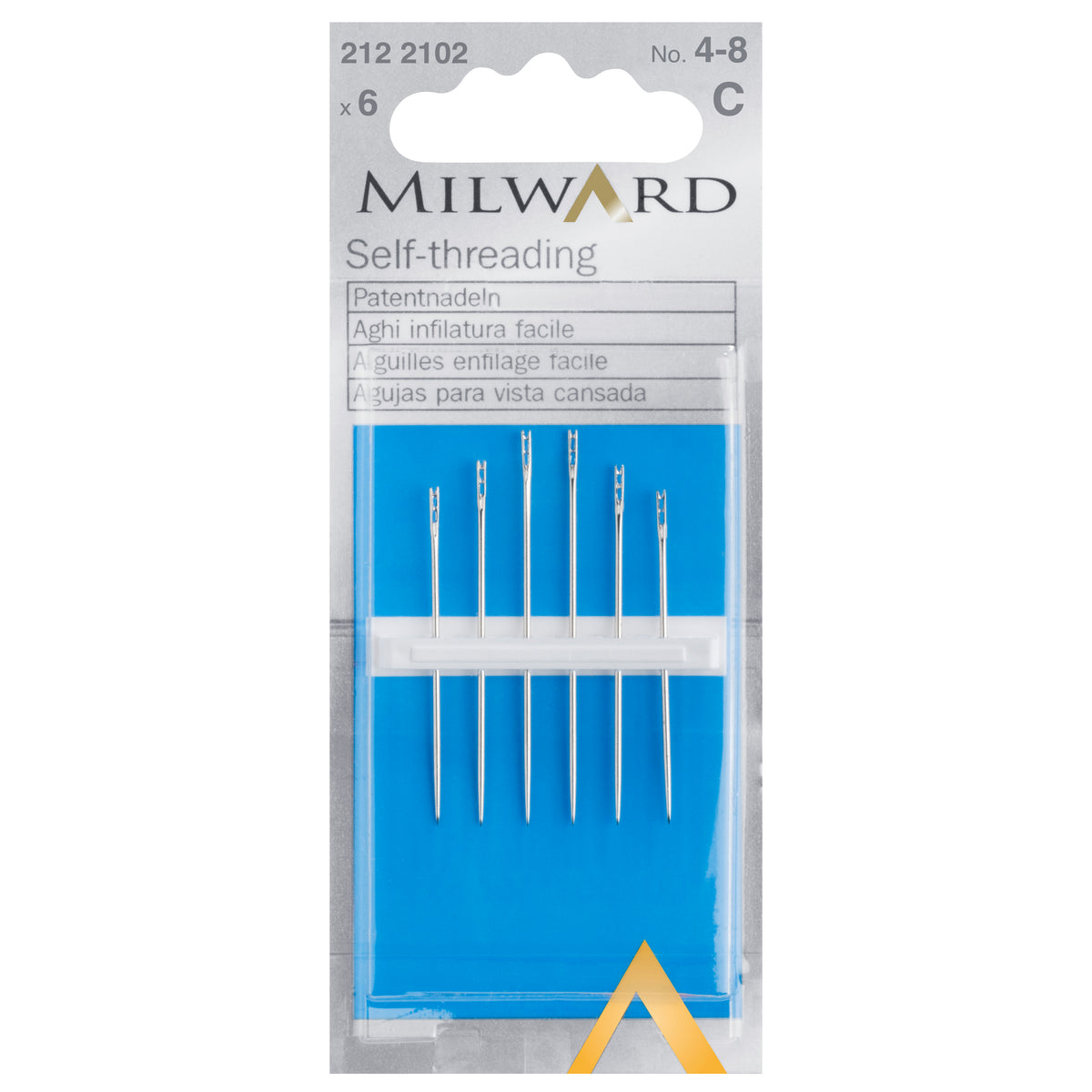 Packet of Milward self-threading hand sewing needles