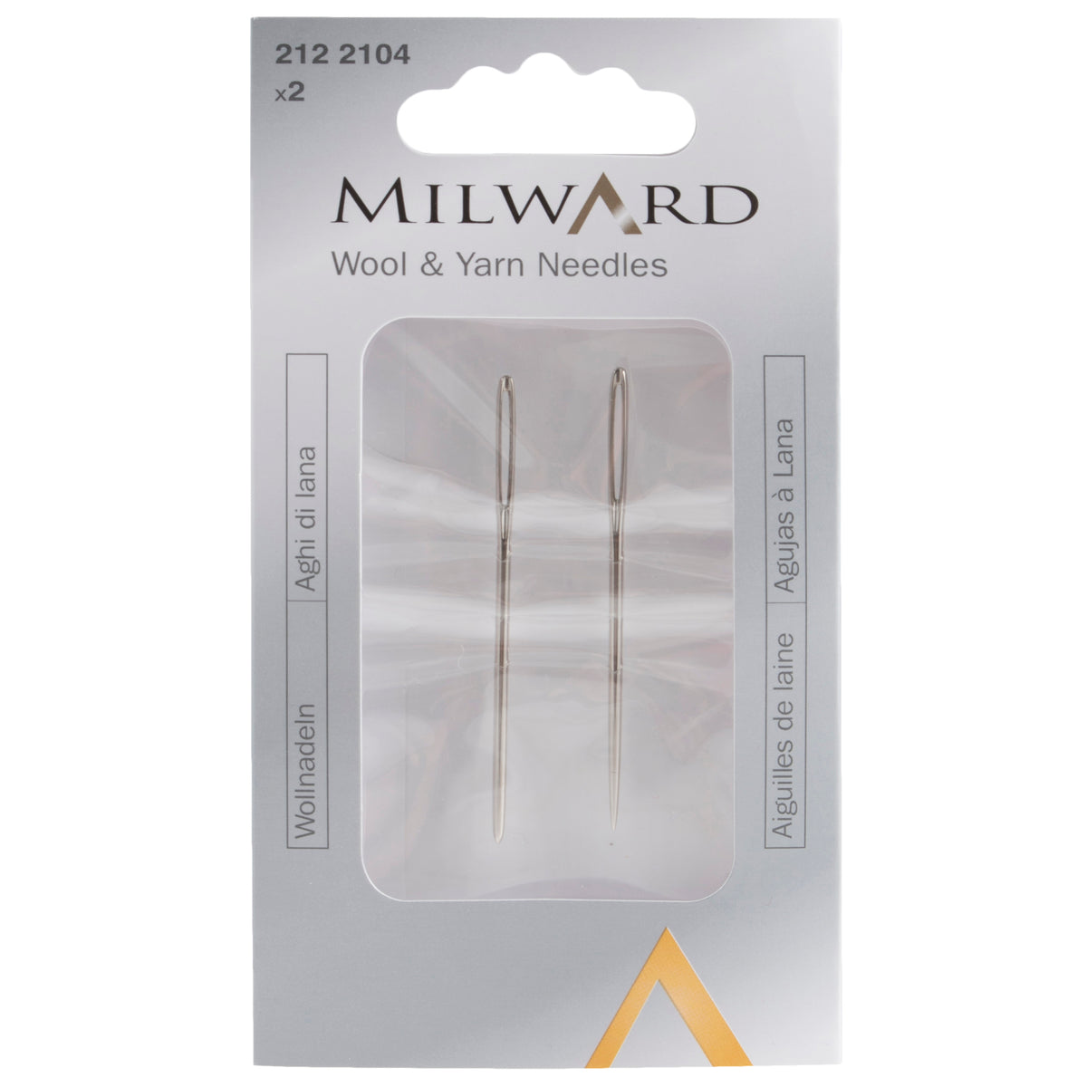 Two metal wool and yarn needles in Milward packaging