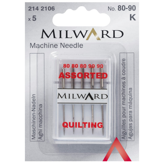 Pack of Milward quilting sewing machine needles