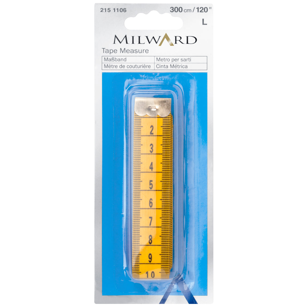 Extra long flexible tape measure rolled up