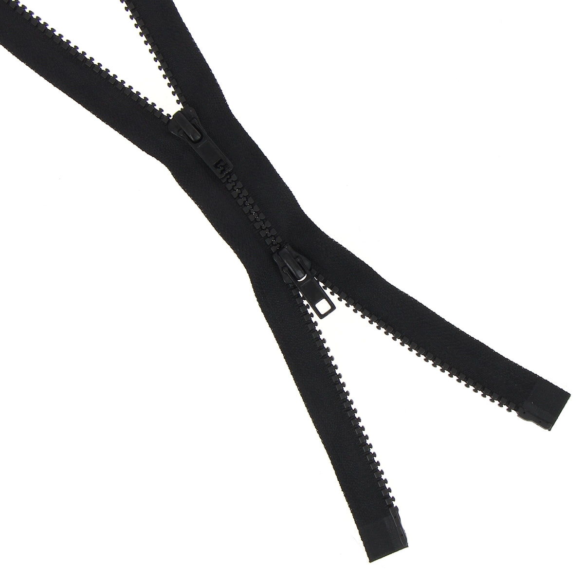 Black 100cm chunky open-end 2-way plastic zip