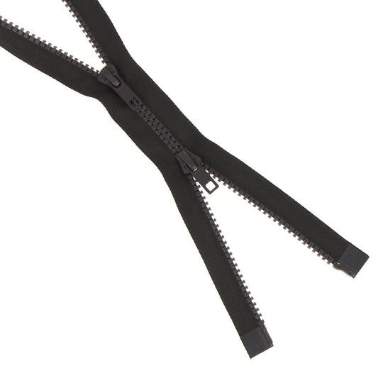 Dark Brown chunky open end two-way plastic zip, 45cm
