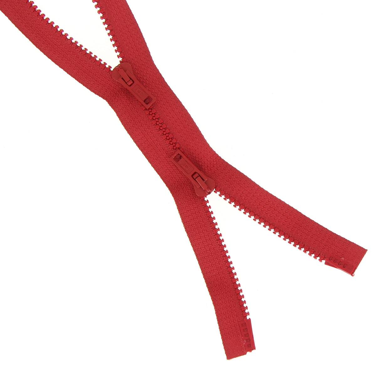 Red Milward chunky 2-way open end zip, 55cm