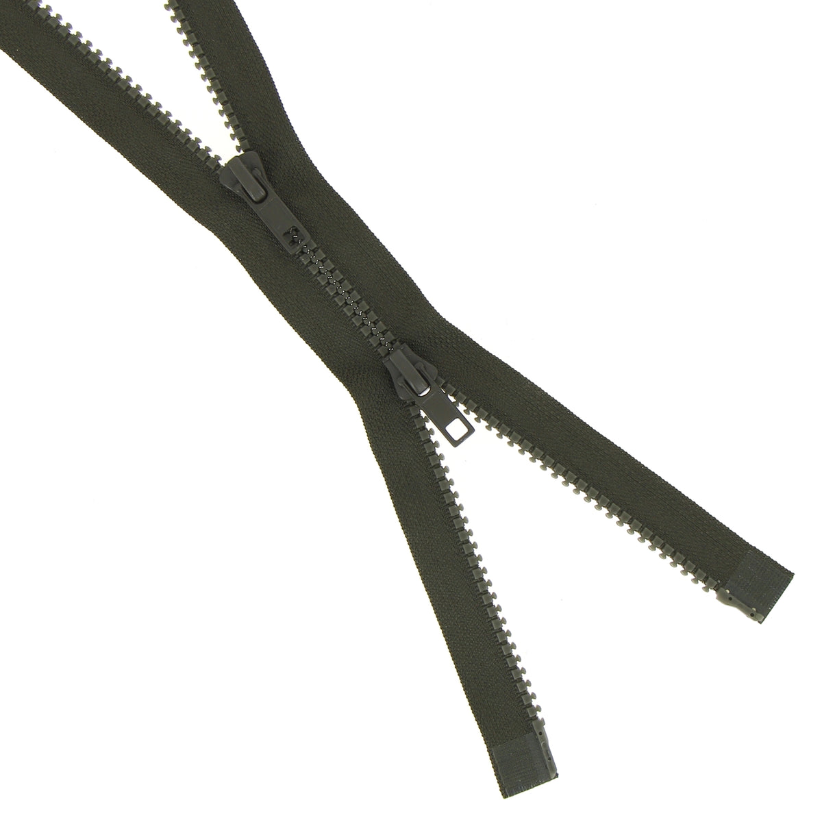 Milward khaki chunky 2-way open end zip, 65cm