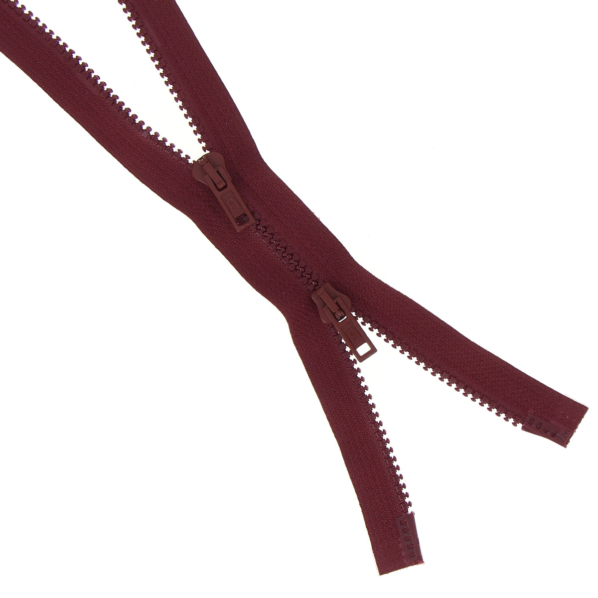 Milward burgundy chunky 2-way open end zip, 75cm