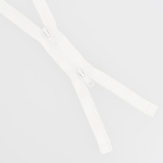 Milward white chunky open end two-way zip, 85cm
