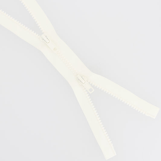 Cream chunky plastic 2-way open end zip, 95cm