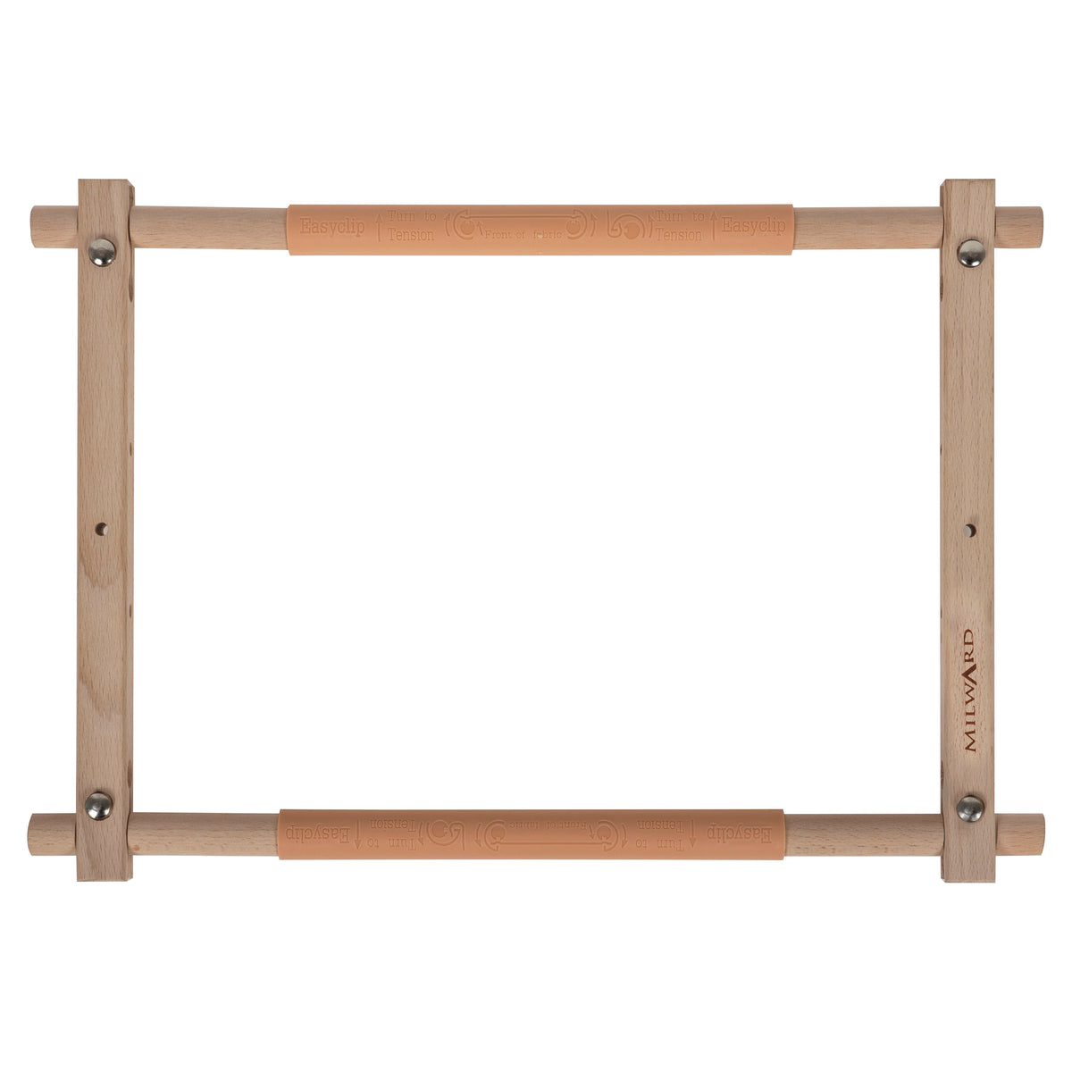 Beech wood rotating tapestry frame with plastic fabric clips