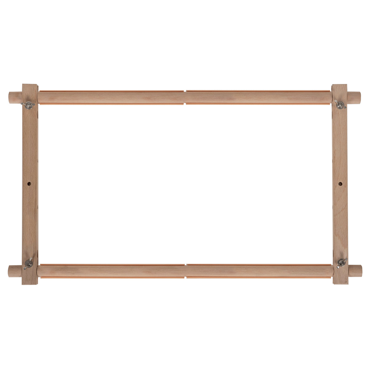 Beech wood rotating tapestry frame with plastic fabric clips