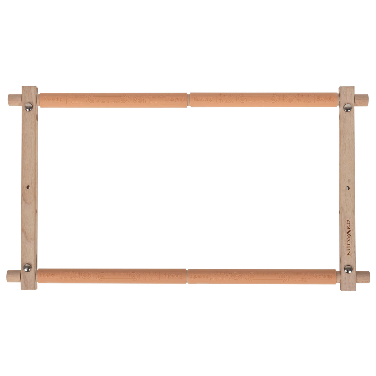 Beech wood rotating tapestry frame with plastic fabric clips