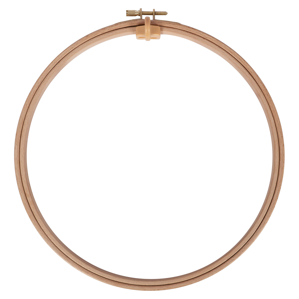 Beech wood embroidery hoop with a hinged fitting