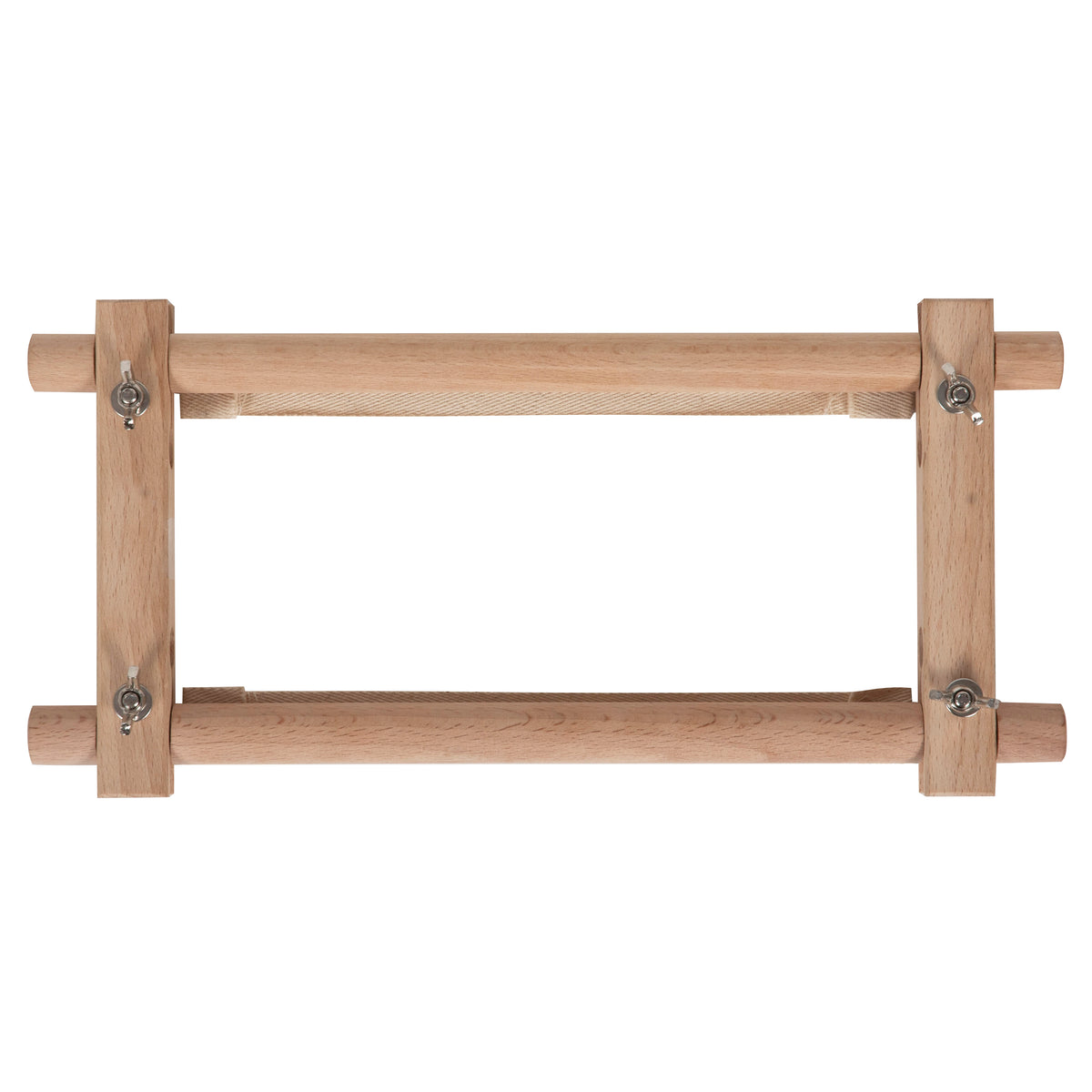 Beech wood rotating tapestry frame with fabric tape arms