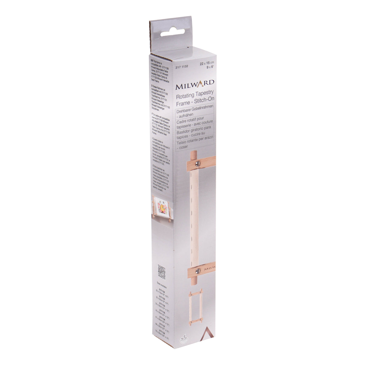 Beech wood rotating tapestry frame with fabric tape arms
