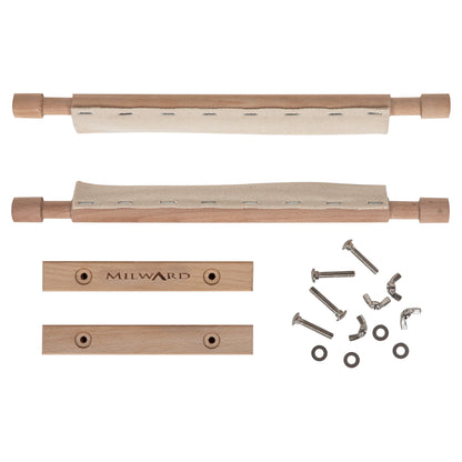 Beech wood rotating tapestry frame with fabric tape arms