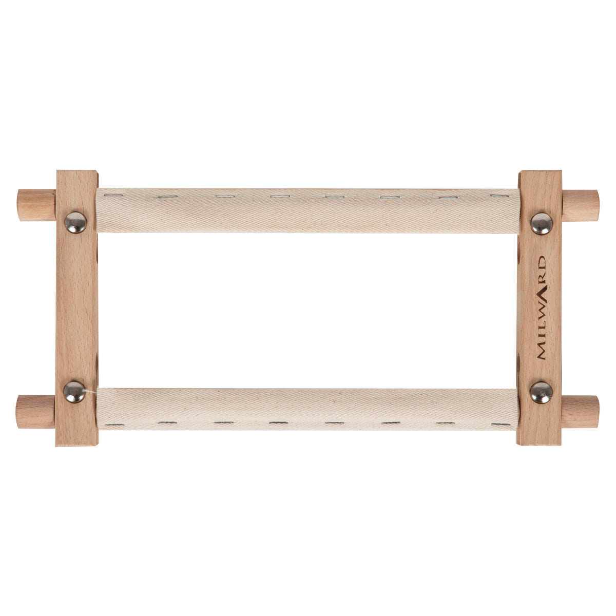 Beech wood rotating tapestry frame with fabric tape arms