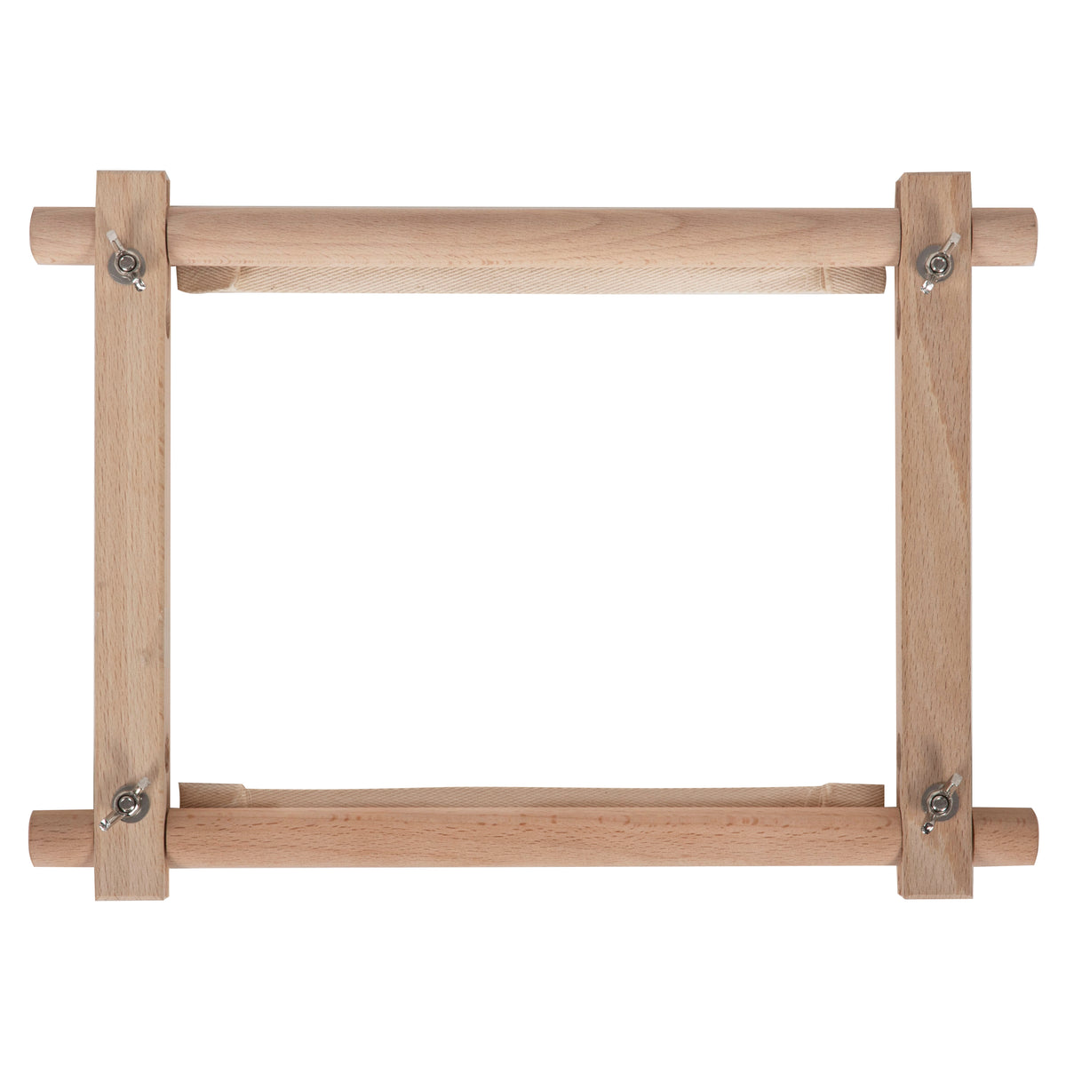 Beech wood rotating tapestry frame with fabric tape arms