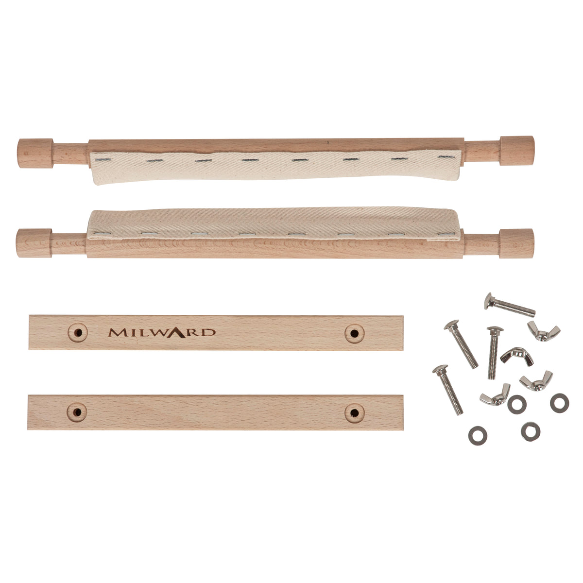 Beech wood rotating tapestry frame with fabric tape arms