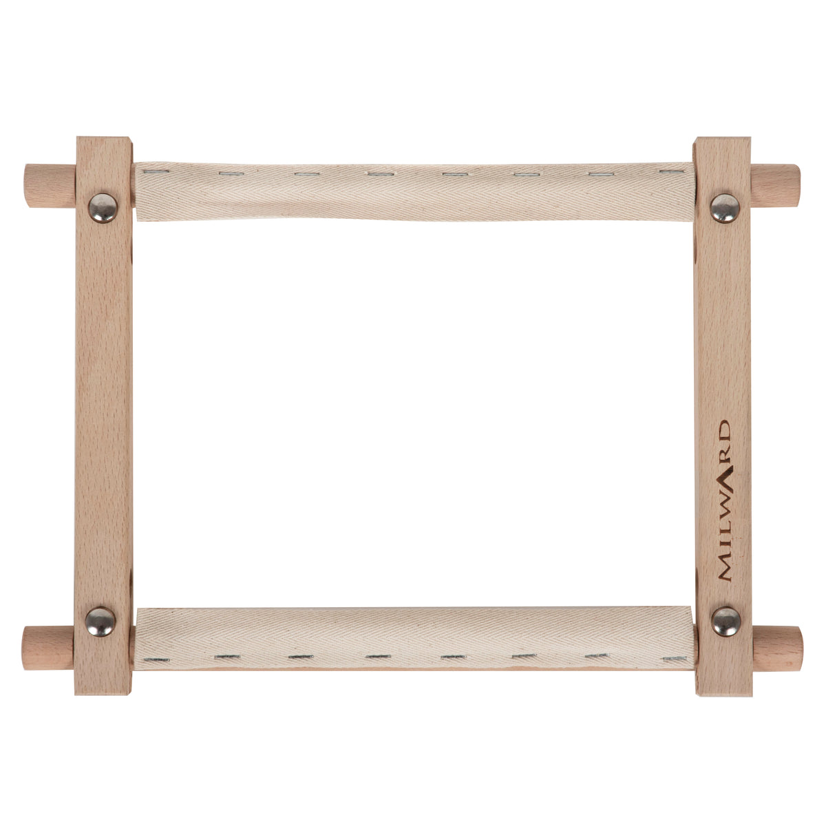 Beech wood rotating tapestry frame with fabric tape arms