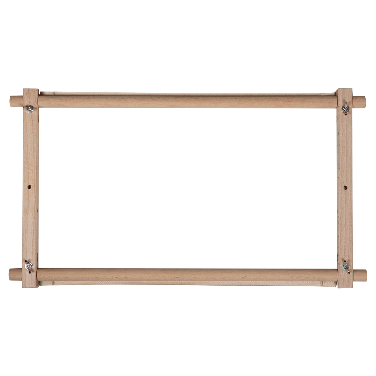 Beech wood rotating tapestry frame with fabric tape arms