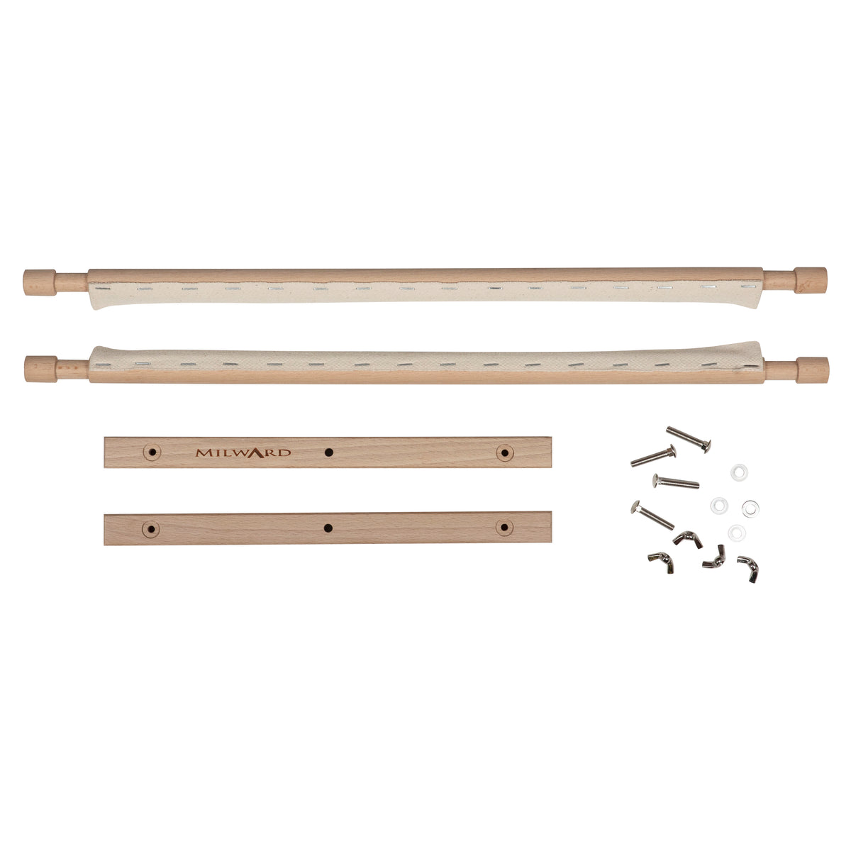 Beech wood rotating tapestry frame with fabric tape arms