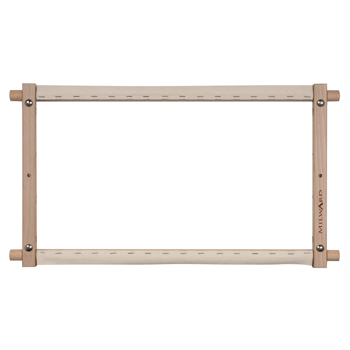 Beech wood rotating tapestry frame with fabric tape arms