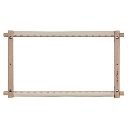Beech wood rotating tapestry frame with fabric tape arms