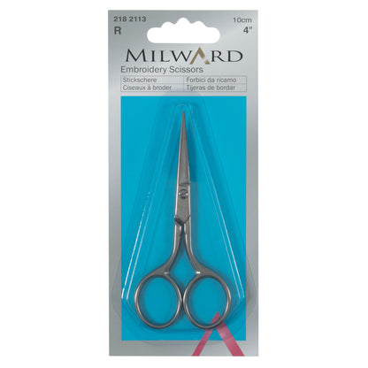 Small silver steel Milward embroidery scissors