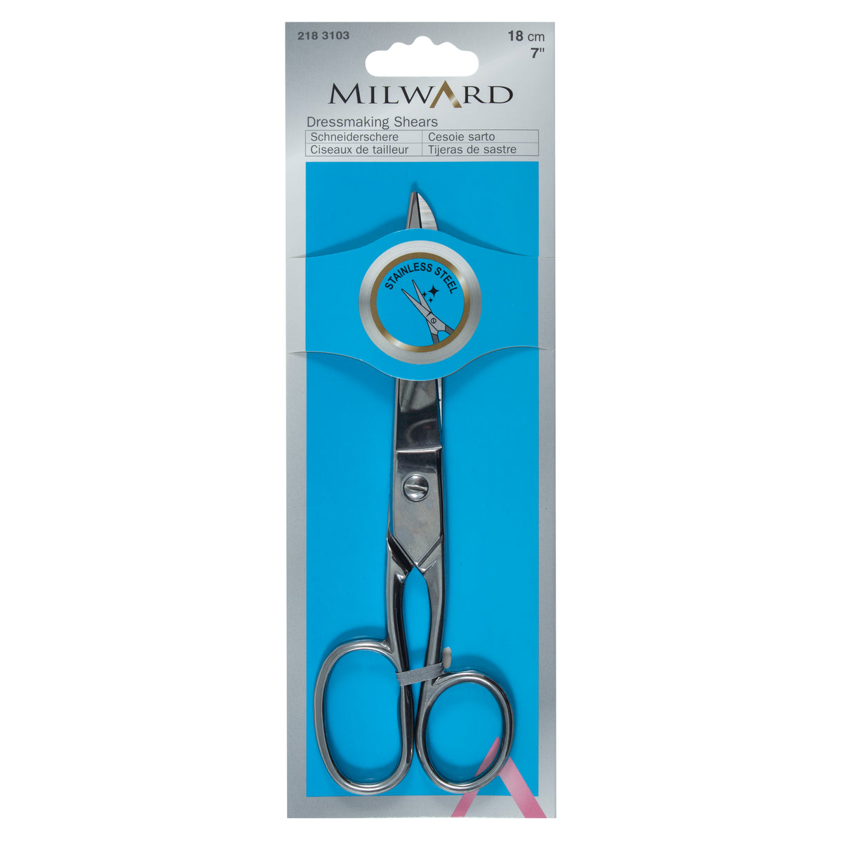 Milward all-steel dressmaking shears with silver finish