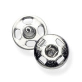 Card of silver 10.5mm sew-on snap fasteners