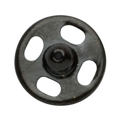 Card of black 7mm sew-on snap fasteners