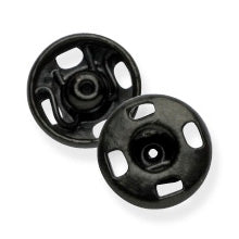 Card of black 9mm sew-on snap fasteners