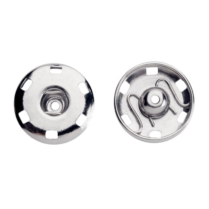 Pack of 3 silver sew-on snap fasteners, 21mm
