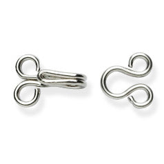 Silver brass hooks and eyes, size No.3