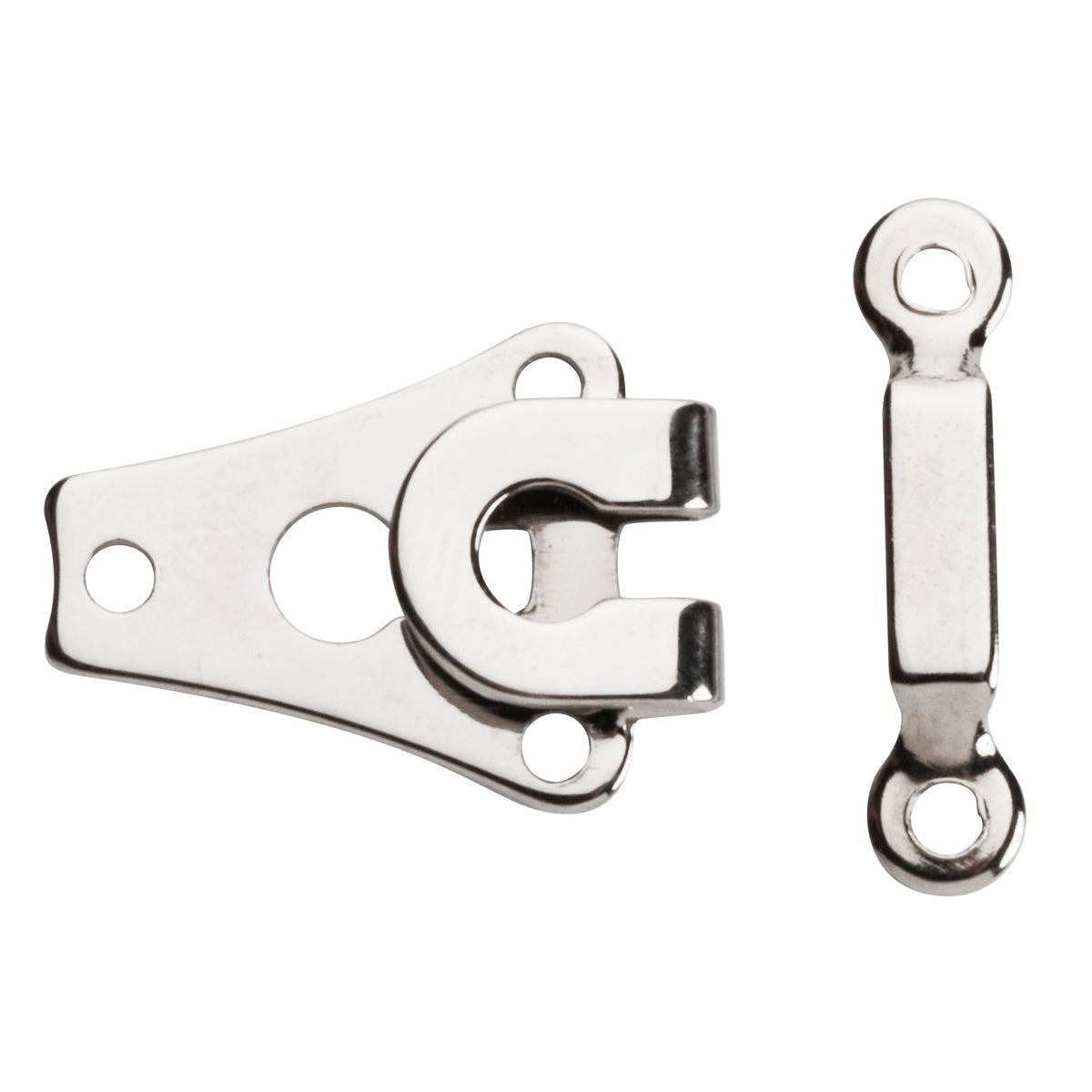 Silver steel hook and bar fastenings, 9mm