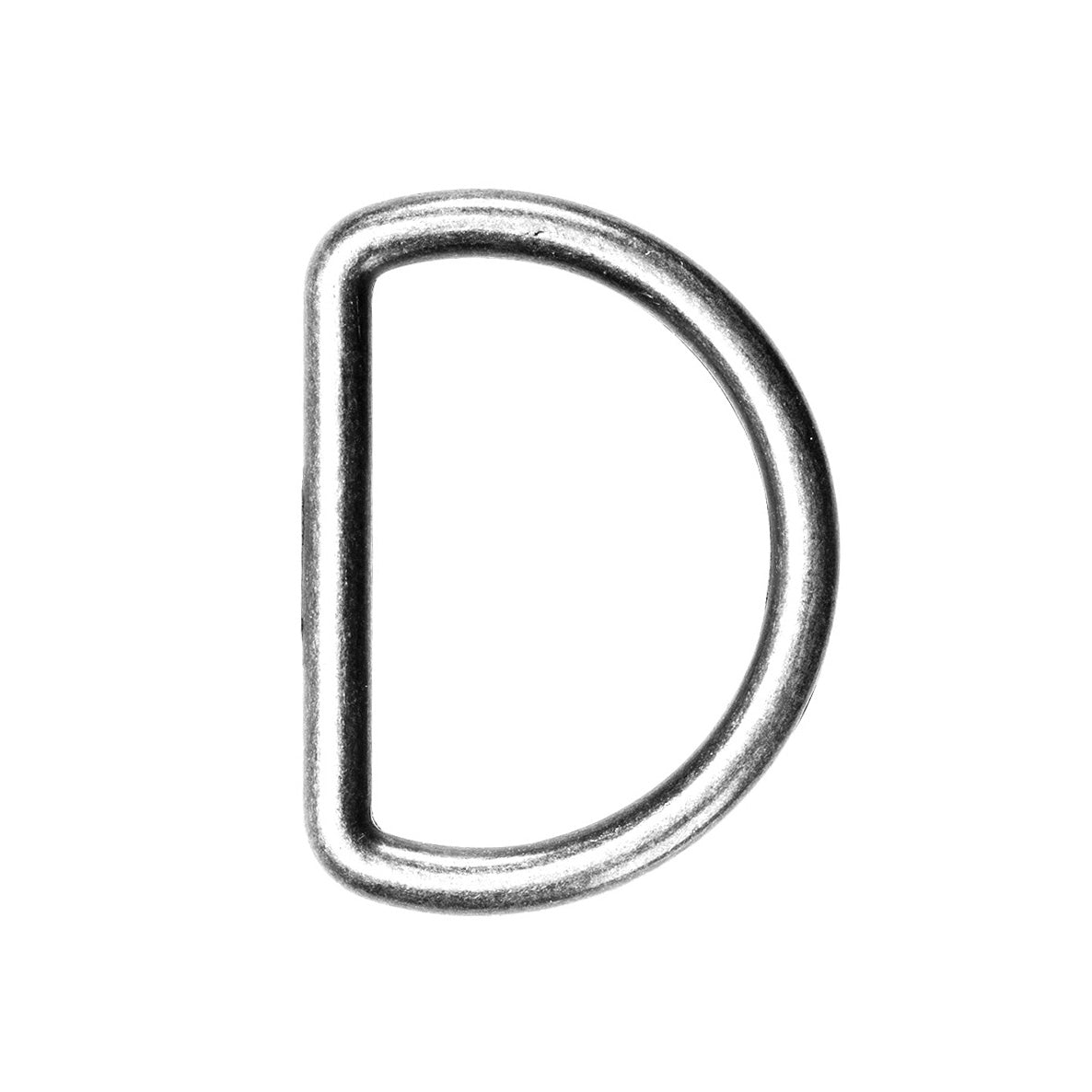 Four silver metal D rings, 20mm