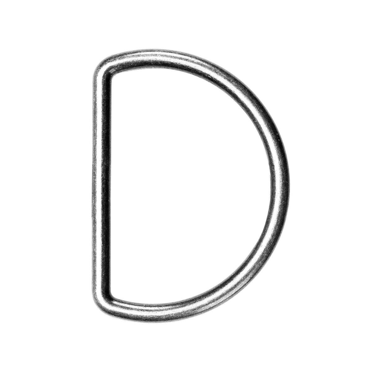 Four silver metal D rings, 30mm