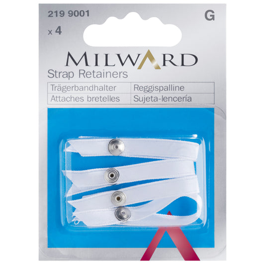 Pack of white bra strap retainers