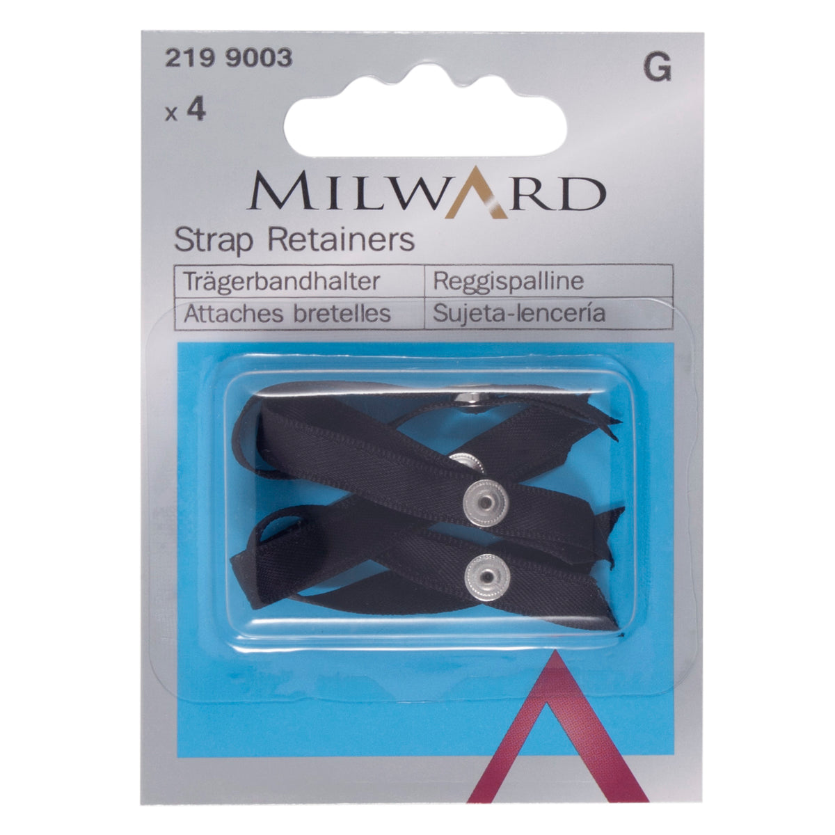 Pack of black bra strap retainers
