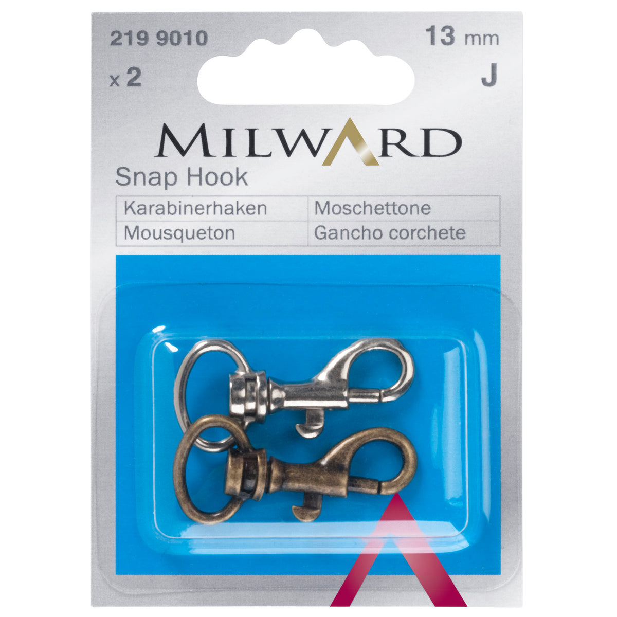 Two small swivel snap hooks