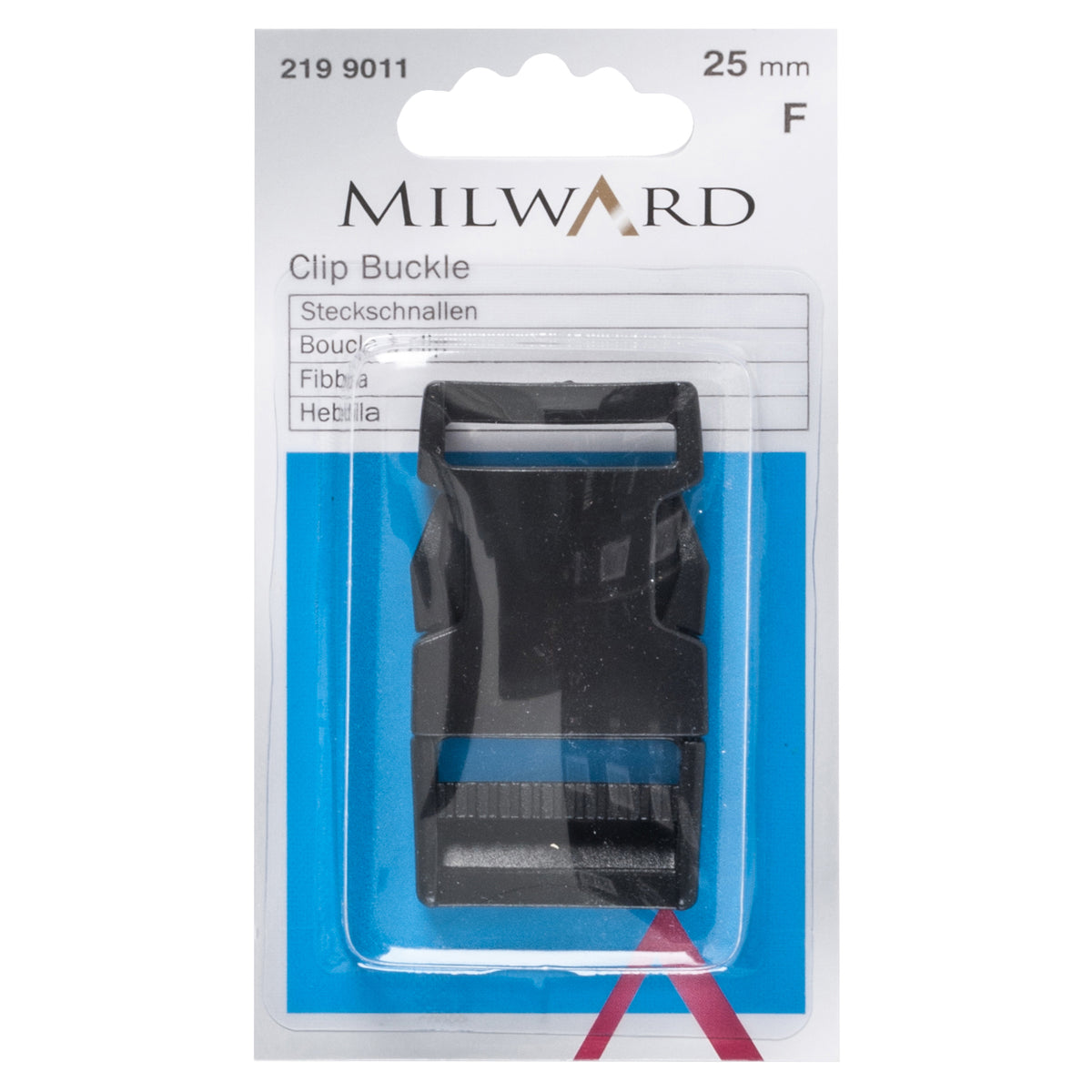 Black plastic 25mm quick release clip buckle