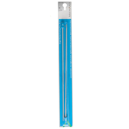Pair of grey aluminium 3mm knitting needles